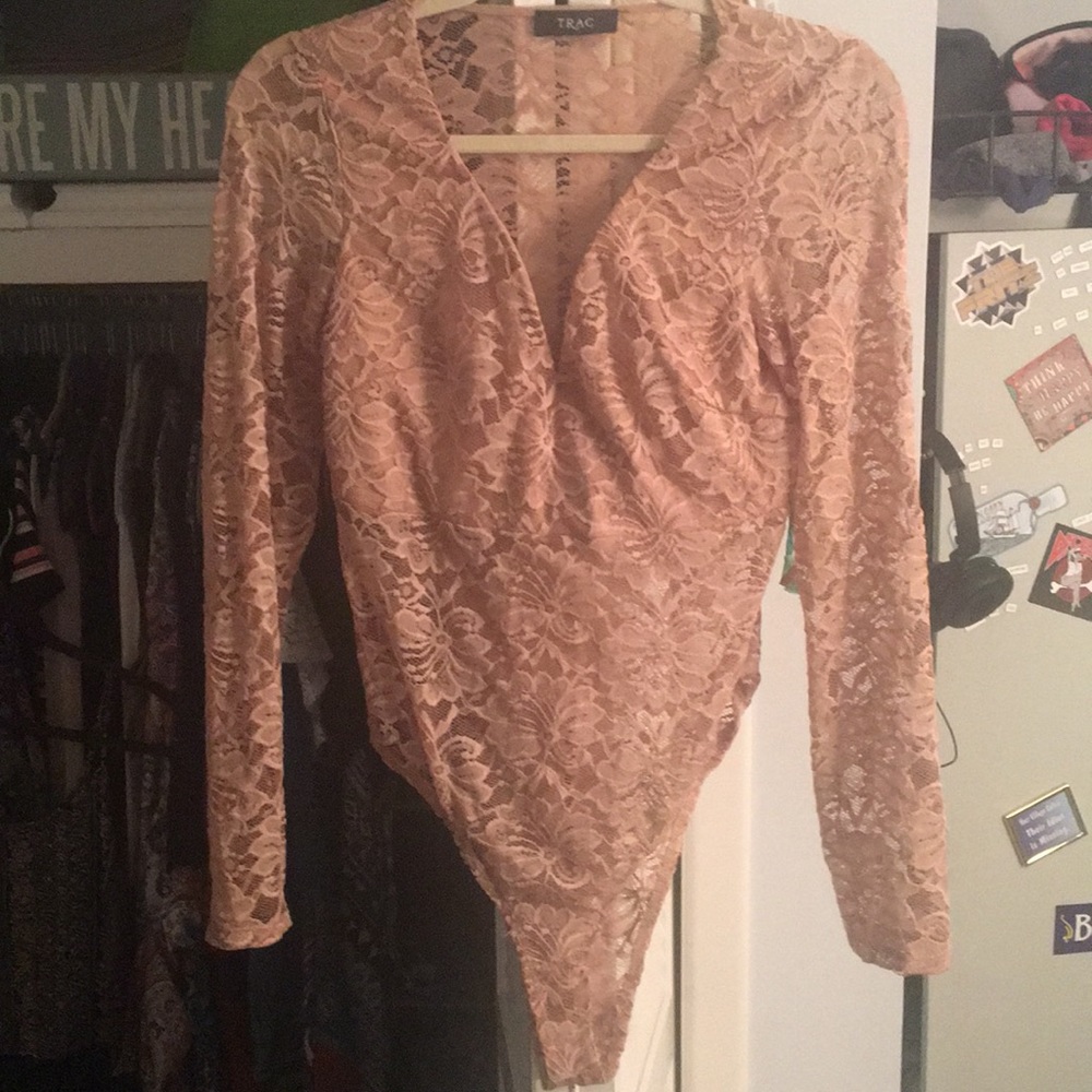 Amazing Nude Lace Bodysuit Size Medium